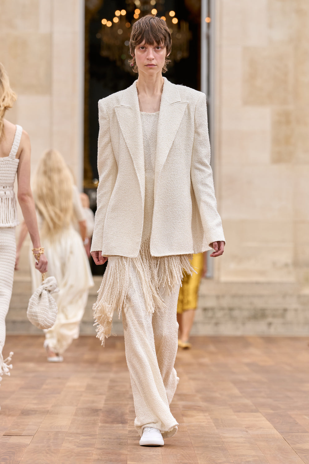 【GABRIELA HEARST】 Ursin Fringe Top in Ivory Silk Boucle – Gabriela Hearst