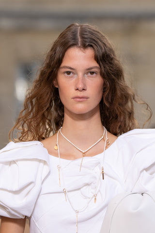 Charm Necklace in White Silk