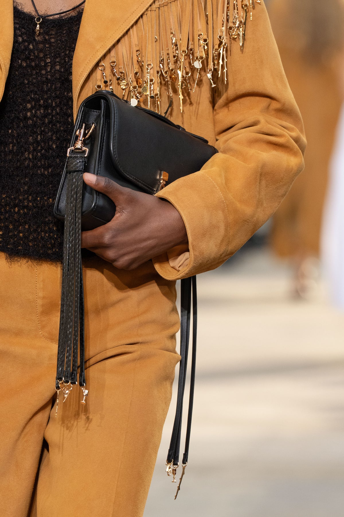 Leonora Charm in Black Snakeskin