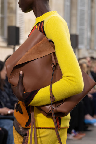 Cognac Nappa Leather Marija Tote - On Model | Gabriela Hearst