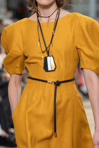 Philosopher's Latern Necklace in Black Nappa Leather