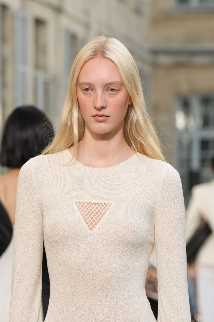 Arisen Knit Dress in Off White Mulberry Silk