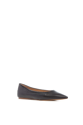 Black Leather Empress Ballerina Flat - Three Quarter View | Gabriela Hearst