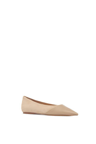 Nude Pointed Toe Ballet Flats - Three Quarter View | Gabriela Hearst
