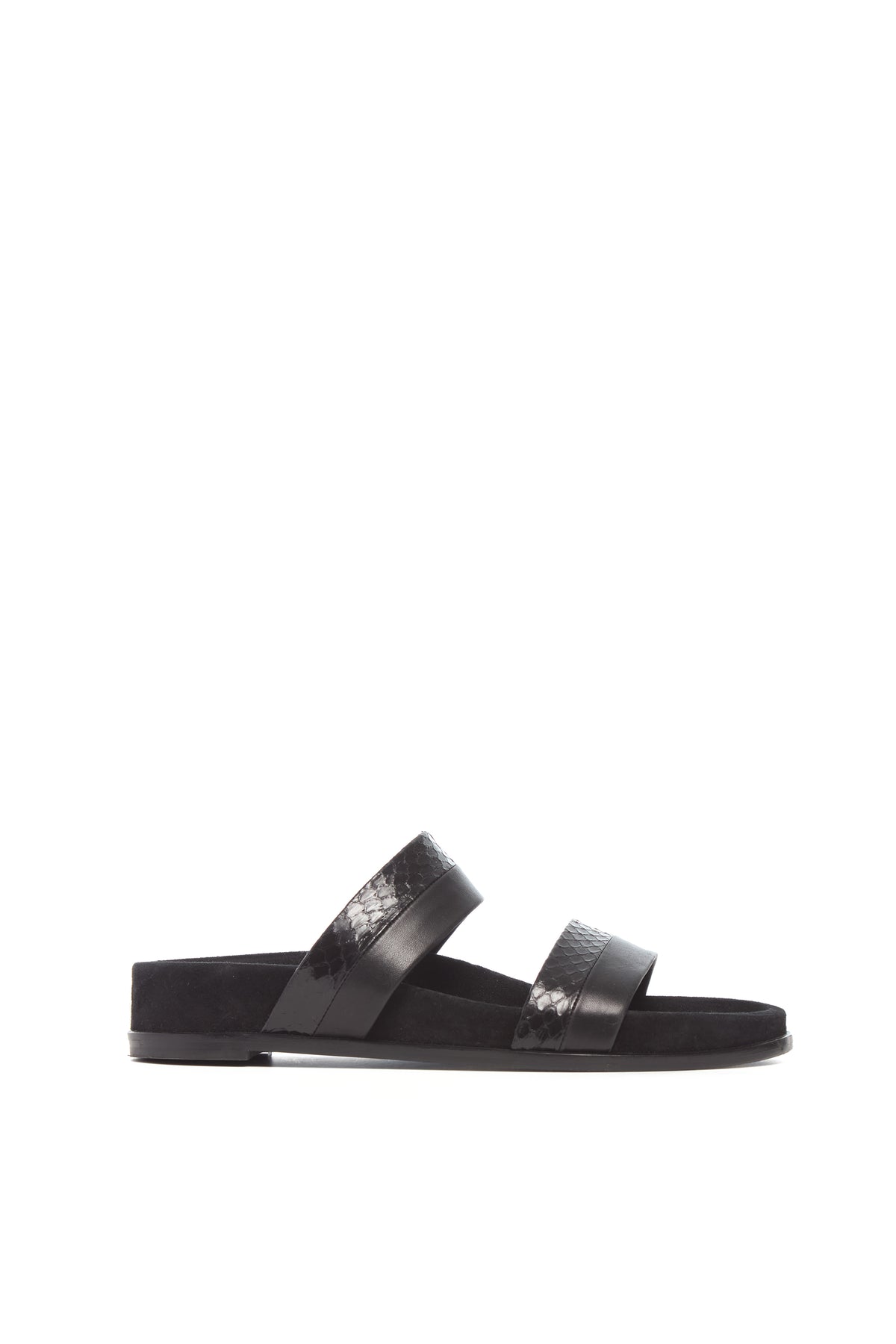 Low Striker in Black Nappa Leather & Snakeskin