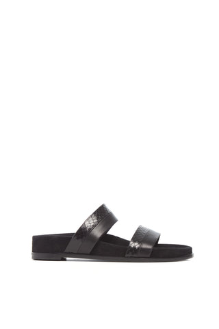 Low Striker in Black Nappa Leather & Snakeskin