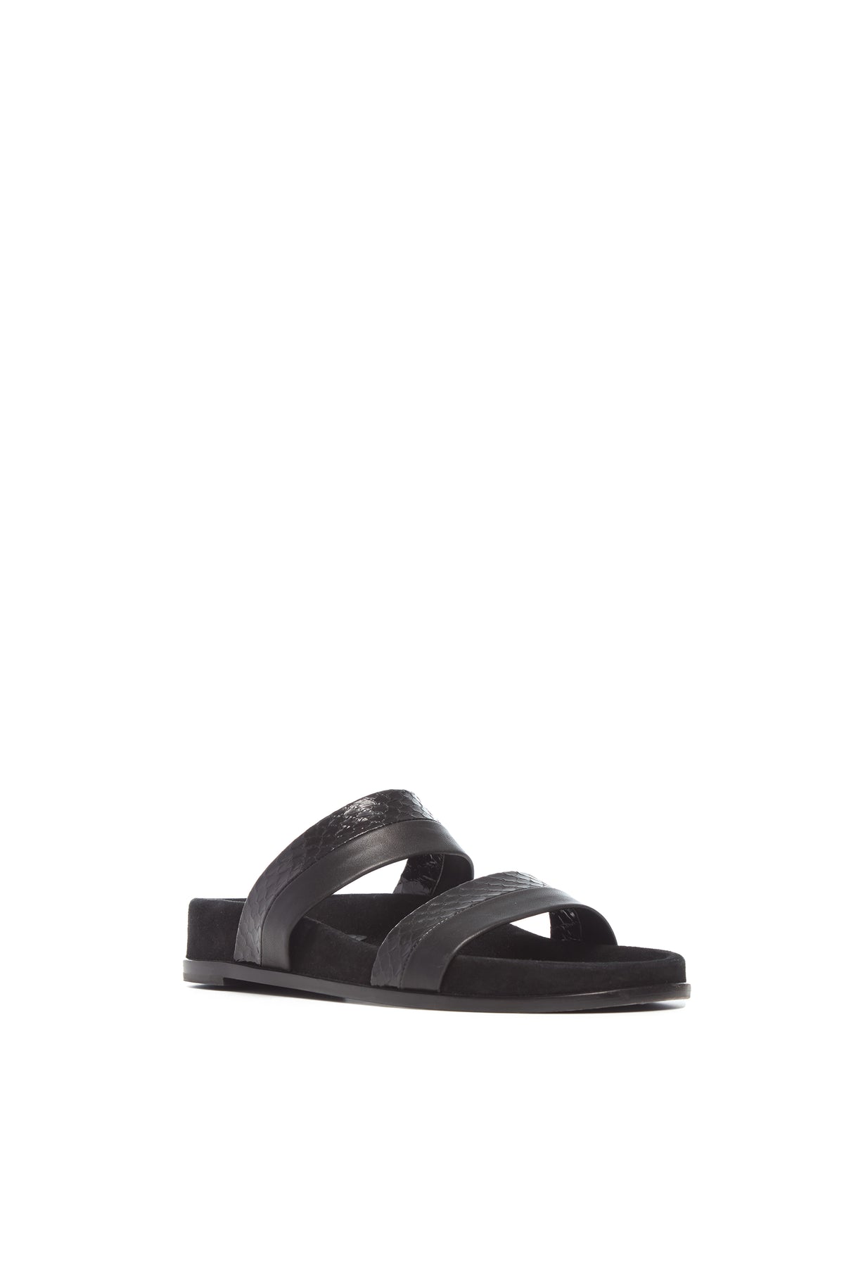 Low Striker in Black Nappa Leather & Snakeskin