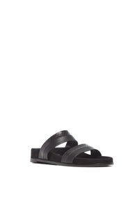 Low Striker in Black Nappa Leather & Snakeskin