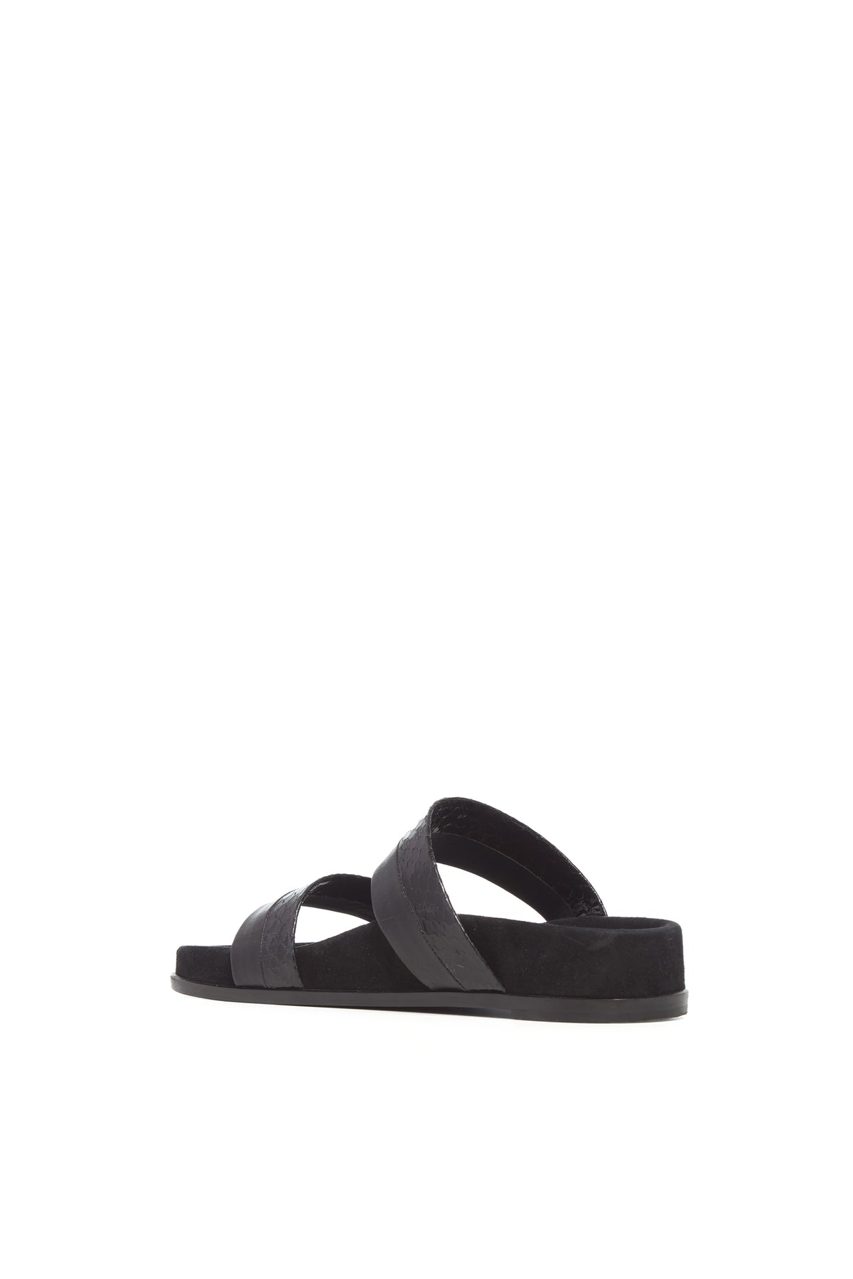 Low Striker in Black Nappa Leather & Snakeskin