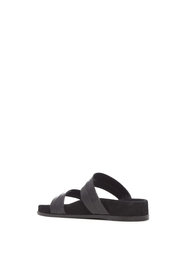 Low Striker in Black Nappa Leather & Snakeskin
