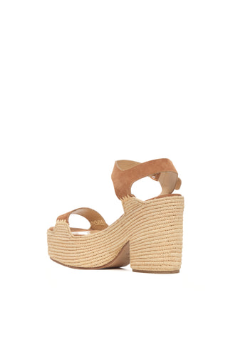 Camel Suede Sardis Platform Sandals - Back Angle | Gabriela Hearst