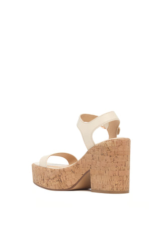 Cream Nappa Leather Platform Sandal - Back Heel View | Gabriela Hearst