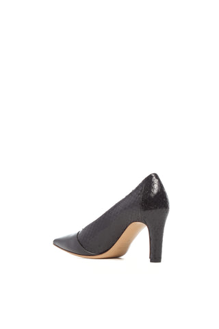 Black Snakeskin Leather Empress Stiletto Pump - Back View | Gabriela Hearst