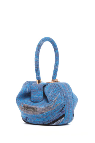 Water Multi Crochet Cashmere Nina Bag - Front View with Rose Gold Turnlock | Gabriela Hearst
