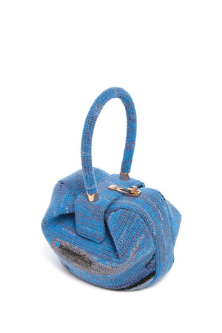 Water Multi Crochet Cashmere Nina Bag - Three Quarter Angle with Gold Hardware | Gabriela Hearst