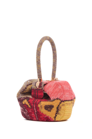 Fire Multi Crochet Cashmere Nina Bag - Side View | Gabriela Hearst