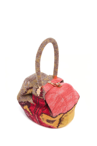 Fire Multi Crochet Cashmere Nina Bag - Three Quarter View | Gabriela Hearst