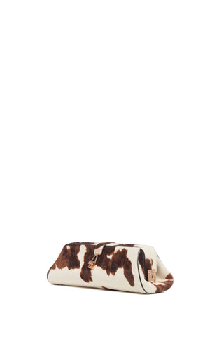 Ivory Cognac Pony Hair Paola Clutch Bag - Three-Quarter Angle | Gabriela Hearst