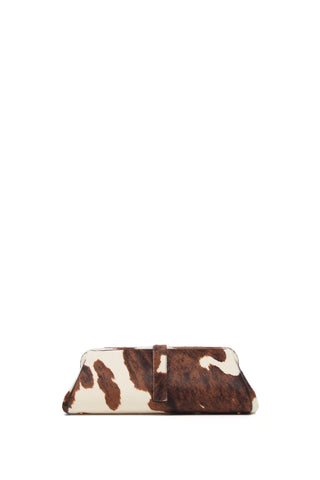 Ivory Cognac Pony Hair Paola Clutch - Back View, Abstracted Hide Motif | Gabriela Hearst