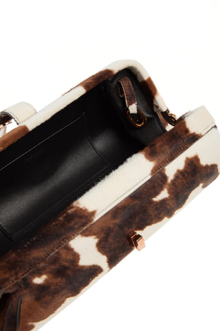 Paola Pony Hair Clutch - Interior Black Leather Lining & Rose Gold Hardware Detail | Gabriela Hearst