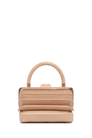 Nude Snakeskin Diana Bag Closed - Front View | Gabriela Hearst