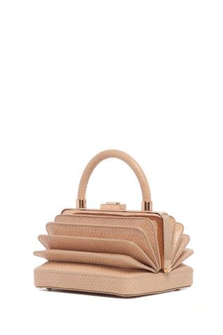 Nude Snakeskin Diana Bag Accordion Structure - Side View | Gabriela Hearst