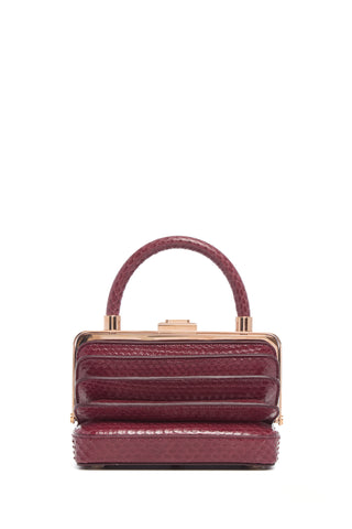 Bordeaux Snakeskin Diana Bag - Front View | Gabriela Hearst