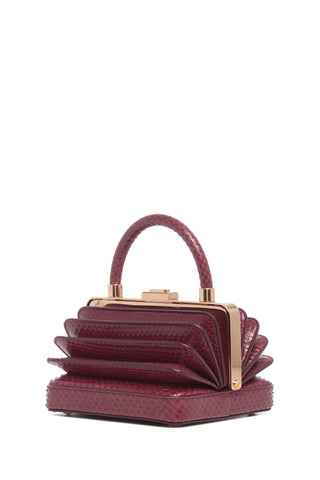 Bordeaux Snakeskin Diana Bag - Accordion View | Gabriela Hearst