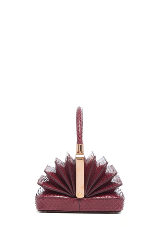 Bordeaux Snakeskin Diana Bag - Fully Extended View | Gabriela Hearst