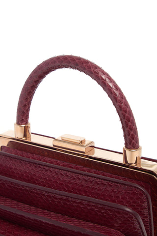Bordeaux Snakeskin Diana Bag - Handle Detail | Gabriela Hearst