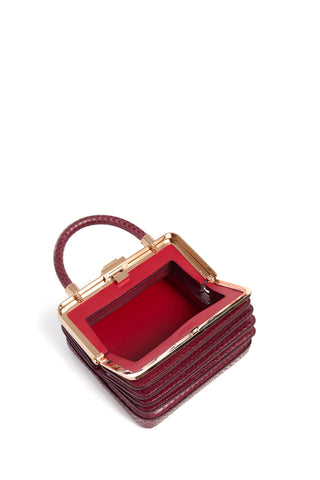Bordeaux Snakeskin Diana Bag - Interior View | Gabriela Hearst