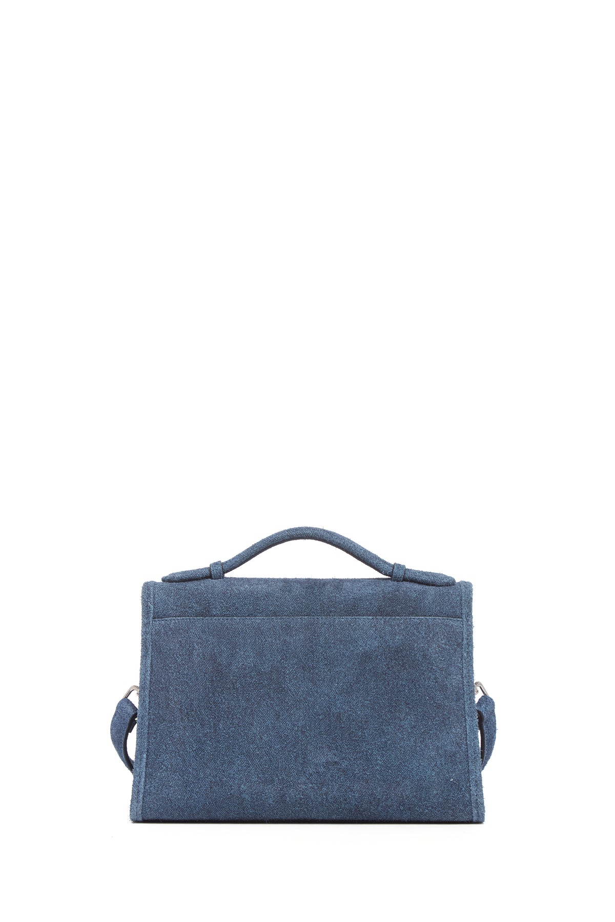 Medium Leonora Flap Bag in Light Blue Suede Denim