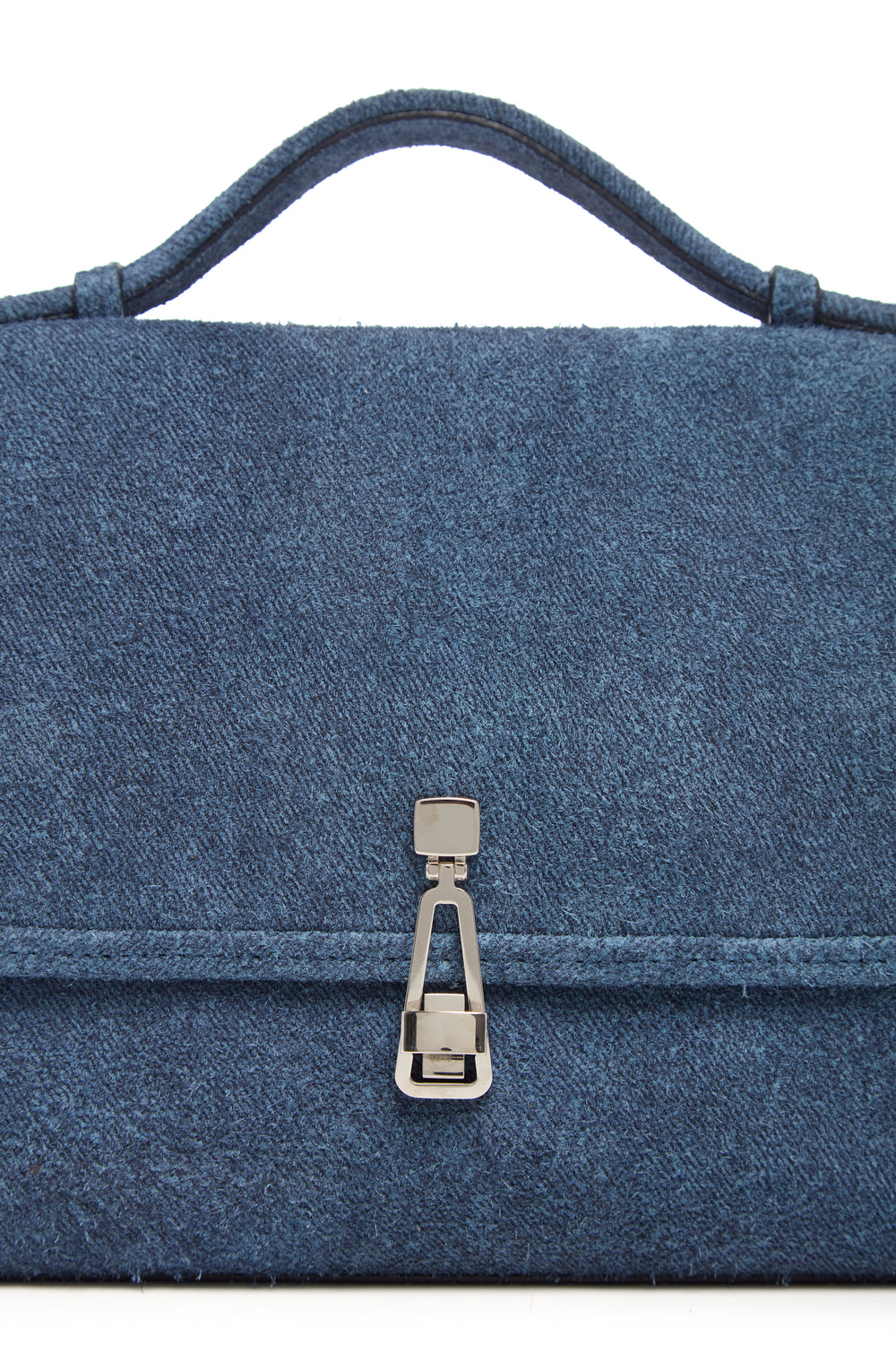 Medium Leonora Flap Bag in Light Blue Suede Denim