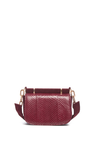 Bordeaux Snakeskin Dern Crossbody Bag - Back View | Gabriela Hearst