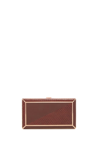 Chocolate Snakeskin Callas Clutch - Front View | Gabriela Hearst