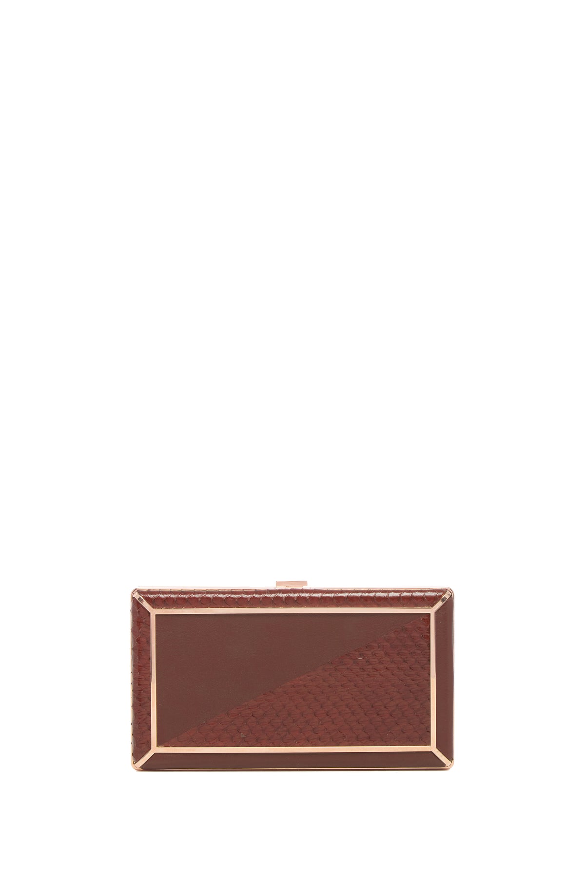 Callas Clutch in Chocolate Snakeskin & Nappa Leather