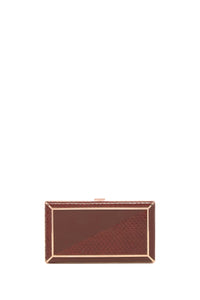 Callas Clutch in Chocolate Snakeskin & Nappa Leather