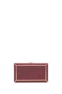 Callas Clutch in Bordeaux Snakeskin & Nappa Leather