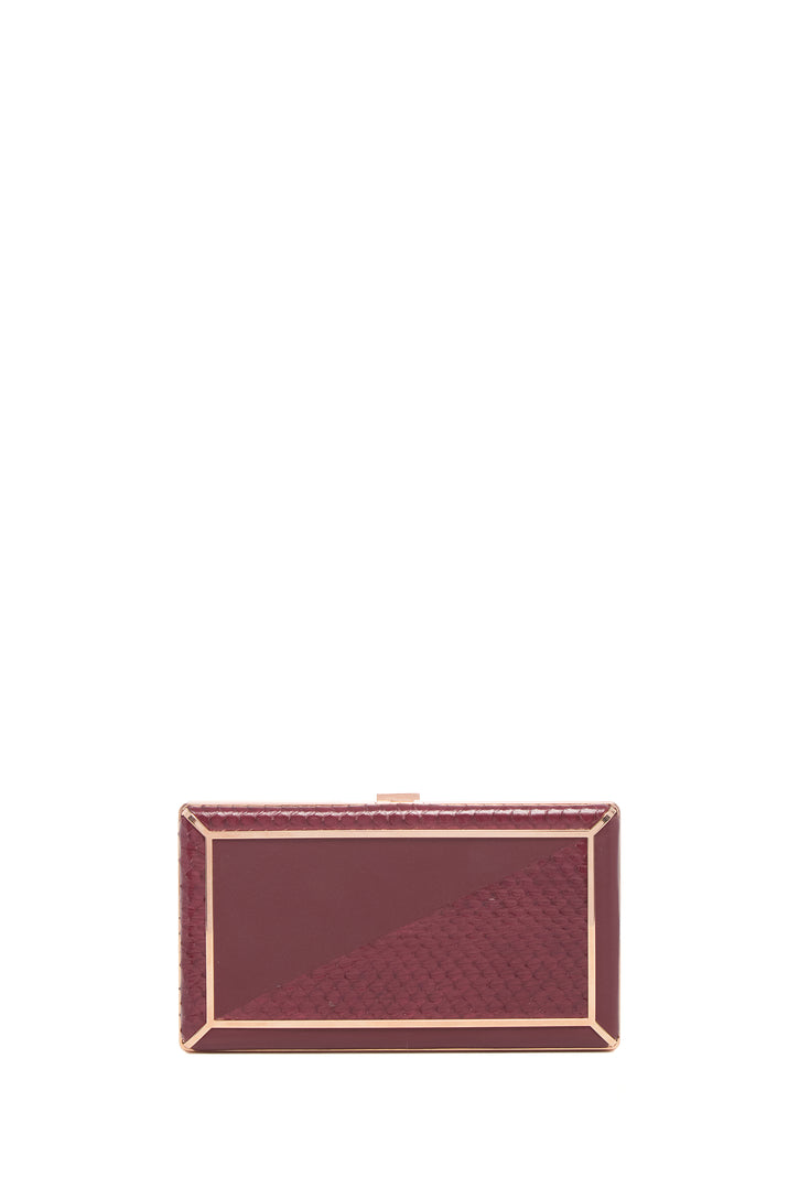Callas Clutch in Bordeaux Snakeskin & Nappa Leather