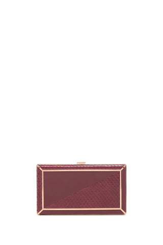 Callas Clutch in Bordeaux Snakeskin & Nappa Leather