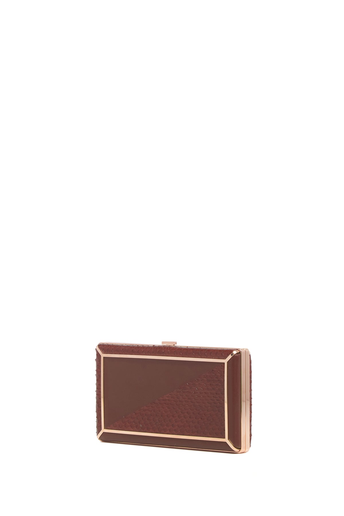 Callas Clutch in Chocolate Snakeskin & Nappa Leather