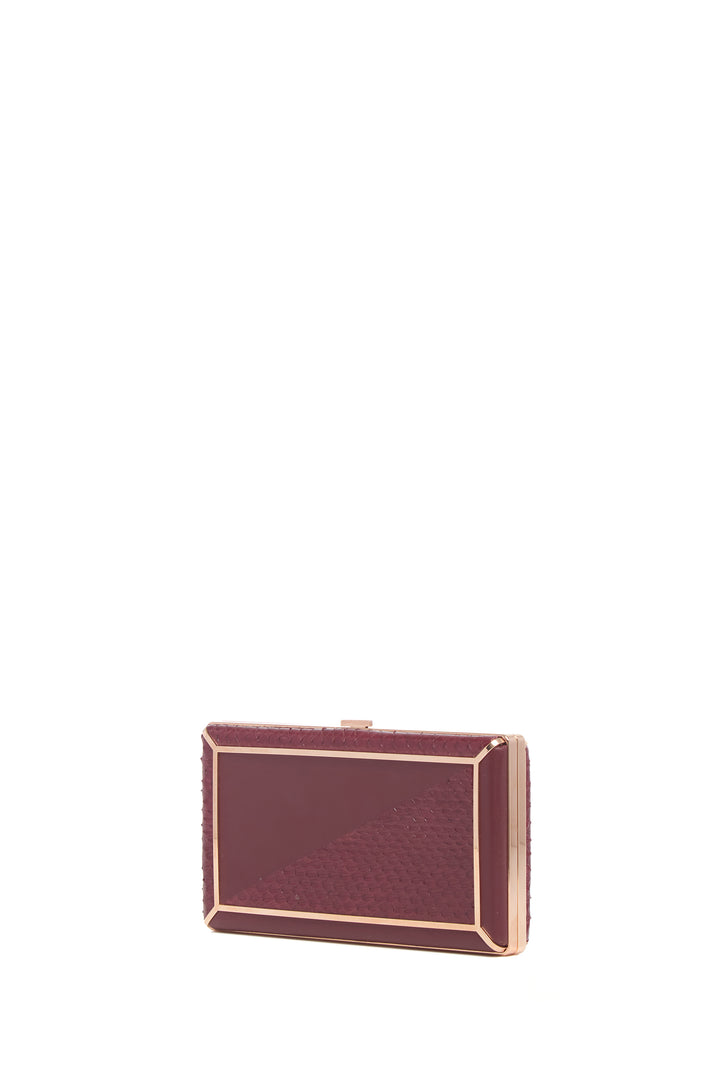 Callas Clutch in Bordeaux Snakeskin & Nappa Leather