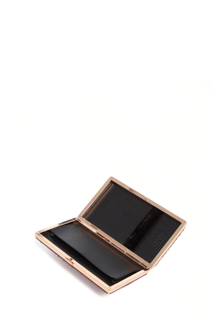 Callas Clutch in Chocolate Snakeskin & Nappa Leather