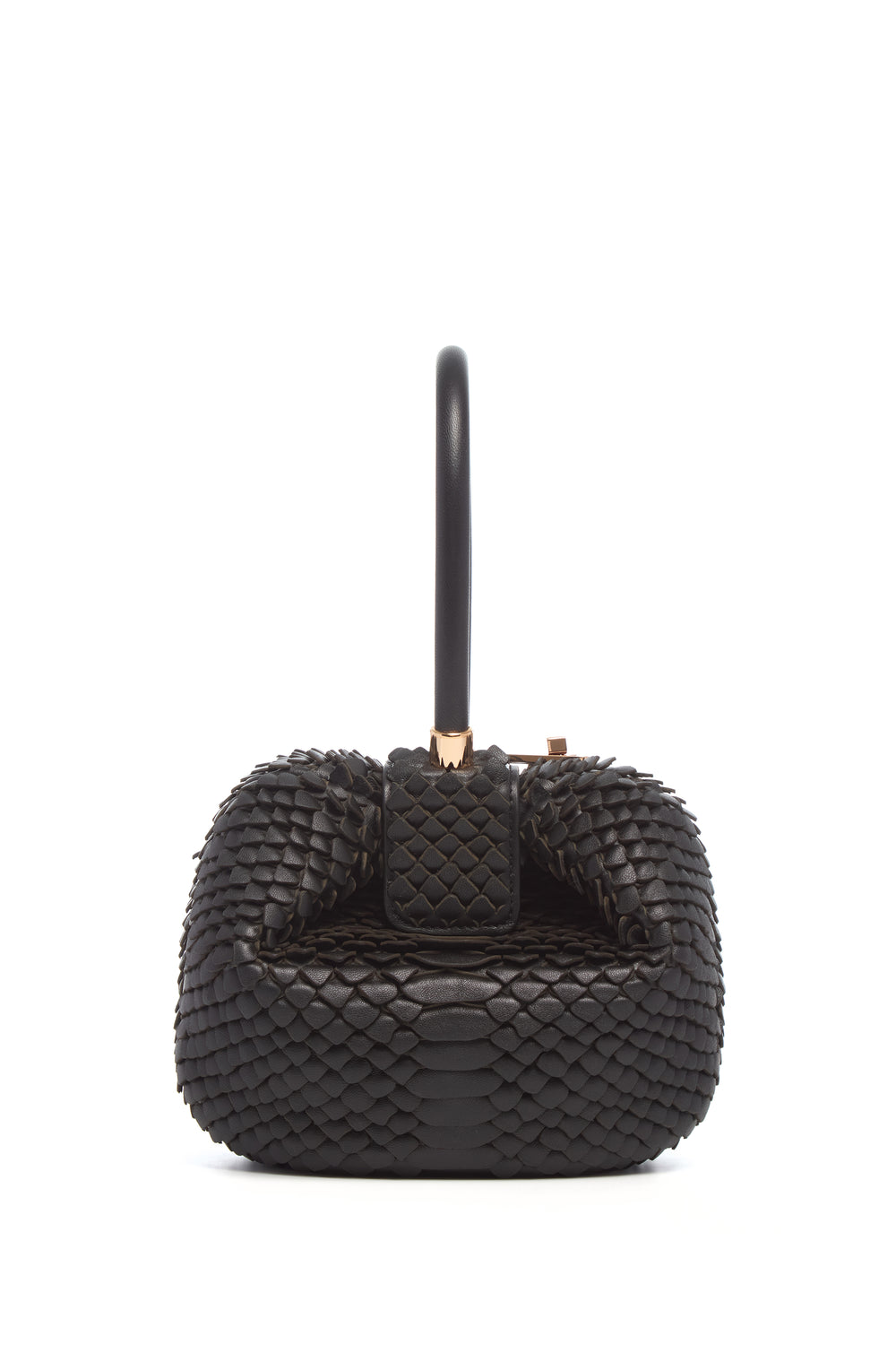 Nina Bag in Black Leather Snake Scales