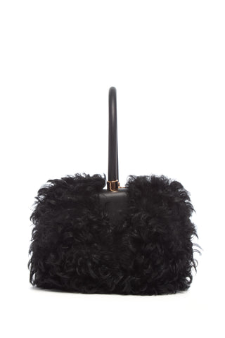Black Shearling Nina Bag - Back View | Gabriela Hearst