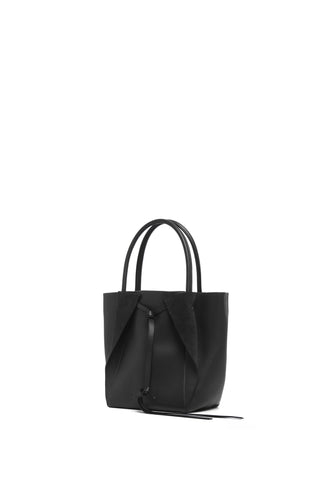 Black Leather Marija Tote Bag - Three Quarter View | Gabriela Hearst