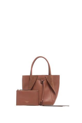 Cognac Nappa Leather Marija Tote with Matching Pouch - Front View | Gabriela Hearst