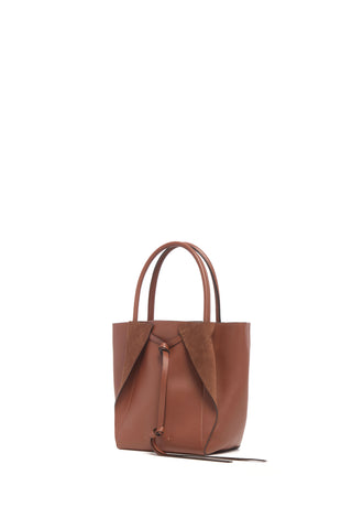 Cognac Nappa Leather Small Marija Tote Bag - Side Angle | Gabriela Hearst