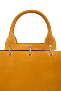 Small Amethyst Tote Bag in Golden Birch Suede