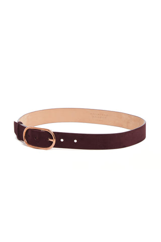 Bordeaux Suede Link Buckle Belt - Interior Lining View | Gabriela Hearst